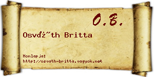 Osváth Britta névjegykártya